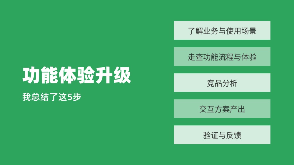 如何有效對(duì)功能做體驗(yàn)升級(jí)？我總結(jié)了5個(gè)步驟！